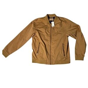 Marine Layer Rossland Dry Wax Bomber Jacket Tan Full Zip Medium NEW MSRP:$168
